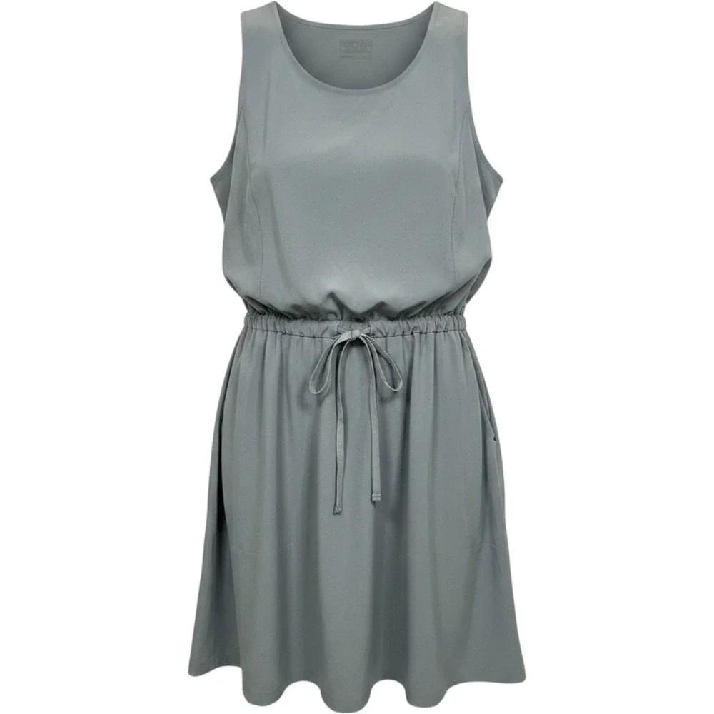 Patagonia Fleetwith Dress Women Medium Gray Sleeveless Drawstring Waist STY58336